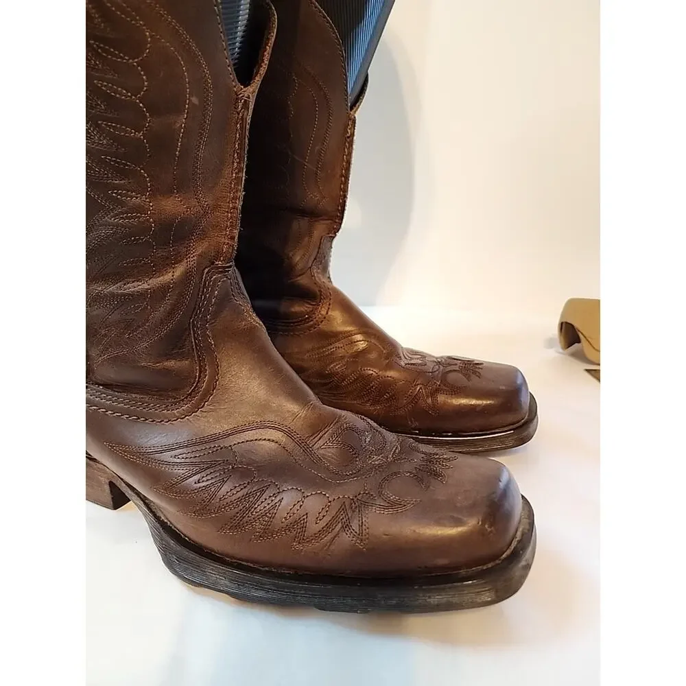 Ariat 10010944 Brown Rambler Phoenix Square Toe Leather Western Boots Mens 7.5 D